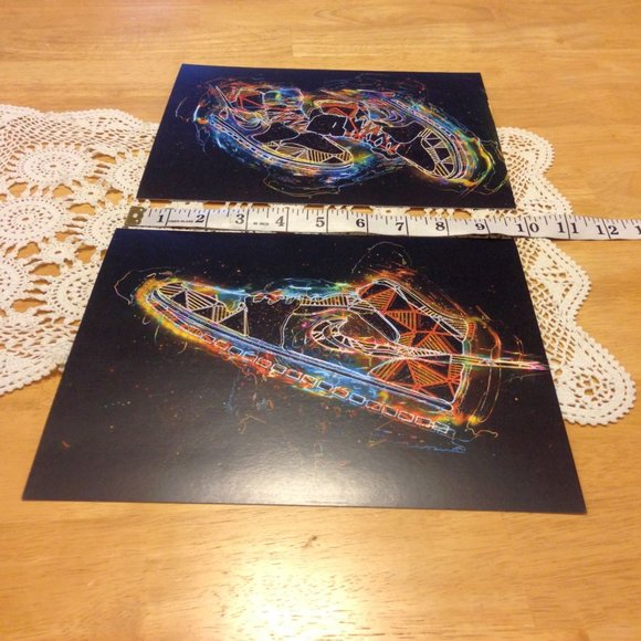 Neon Tennis Shoe Prints on black - Picture 3 of 5